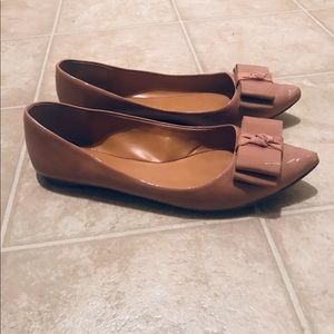 Jcrew leather bow flats